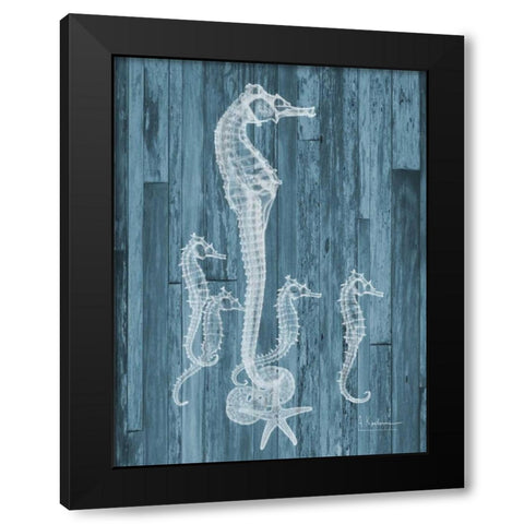 Seahorse Wood Black Modern Wood Framed Art Print with Double Matting by Koetsier, Albert