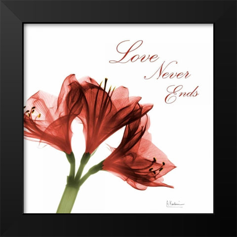 Amaryllis Quote Black Modern Wood Framed Art Print by Koetsier, Albert