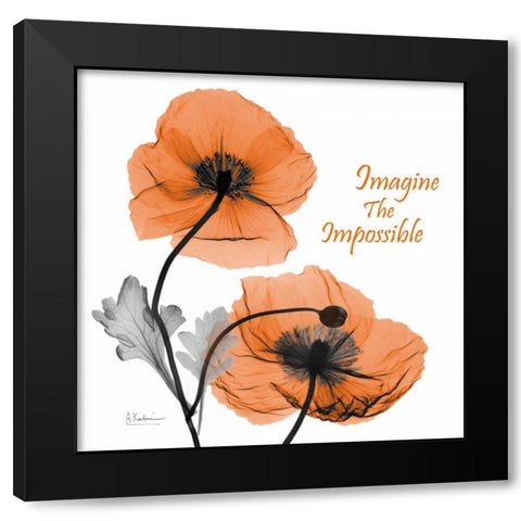 Iceland Poppy Quote Black Modern Wood Framed Art Print with Double Matting by Koetsier, Albert