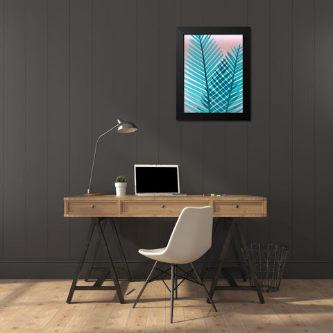 Cotton Candy Fern Black Modern Wood Framed Art Print by Koetsier, Albert
