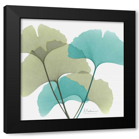 Gingko 1 Black Modern Wood Framed Art Print with Double Matting by Koetsier, Albert