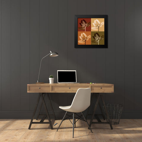 Harvest Leaves 1 Black Modern Wood Framed Art Print by Koetsier, Albert