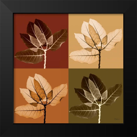 Harvest Leaves 1 Black Modern Wood Framed Art Print by Koetsier, Albert