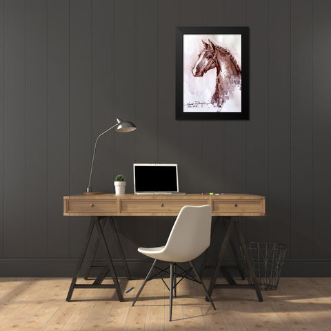 Horse 1 Black Modern Wood Framed Art Print by Rudraksi, Ashwini
