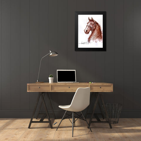 Horse 2 Black Modern Wood Framed Art Print by Rudraksi, Ashwini