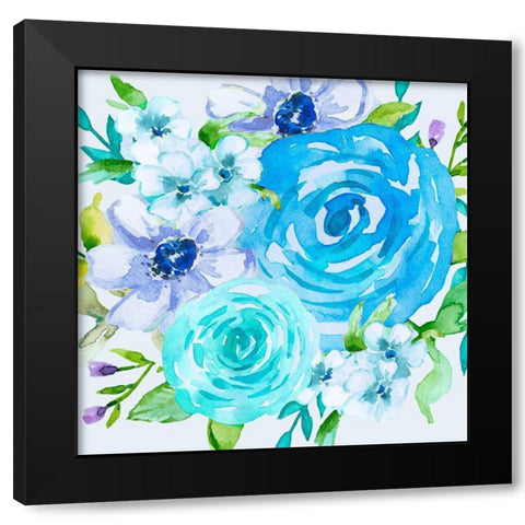 Floral Intensity 1 Black Modern Wood Framed Art Print with Double Matting by Vidal, Alicia