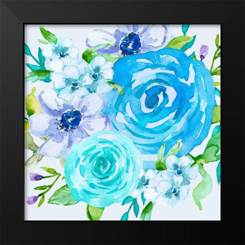 Floral Intensity 1 Black Modern Wood Framed Art Print by Vidal, Alicia