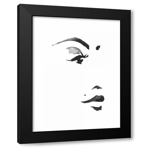 Inked Portrait Black Modern Wood Framed Art Print by Zyburt, Alicia