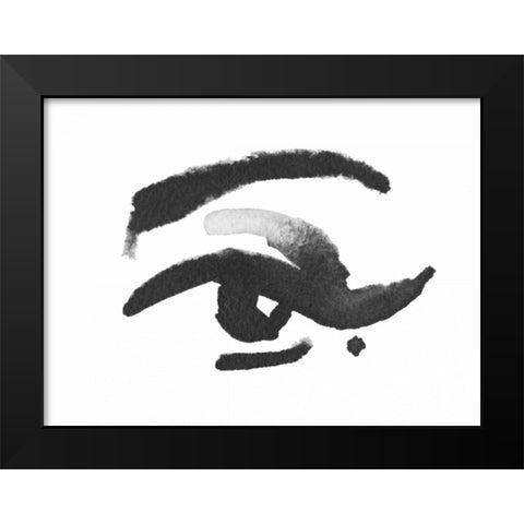 Inked Eye Black Modern Wood Framed Art Print by Zyburt, Alicia