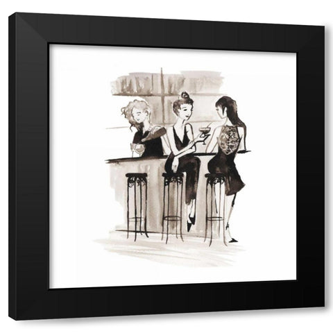 Entertain illo 2 Black Modern Wood Framed Art Print by Zyburt, Alicia