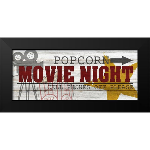 Movie Night Black Modern Wood Framed Art Print by Bailey, Ann