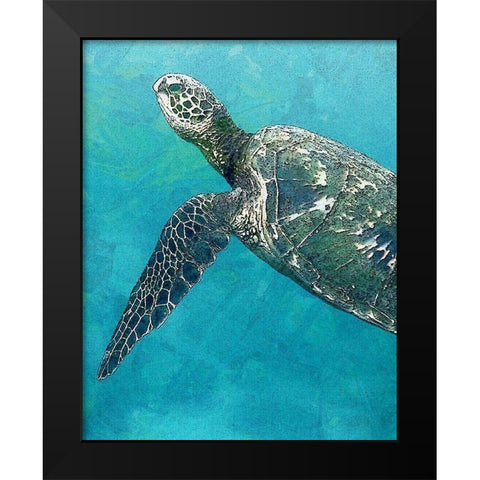 Sea Turtle 3 Black Modern Wood Framed Art Print by Bailey, Ann