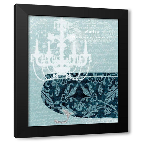 Chandelier 2 Black Modern Wood Framed Art Print by Bailey, Ann