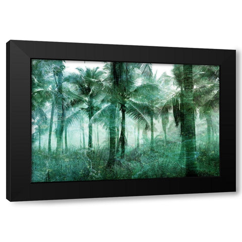 Palm Greens Black Modern Wood Framed Art Print by Bailey, Ann