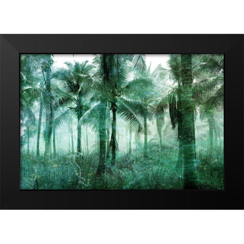 Palm Greens Black Modern Wood Framed Art Print by Bailey, Ann