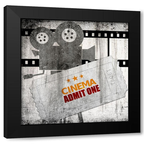 Admit One Black Modern Wood Framed Art Print by Bailey, Ann