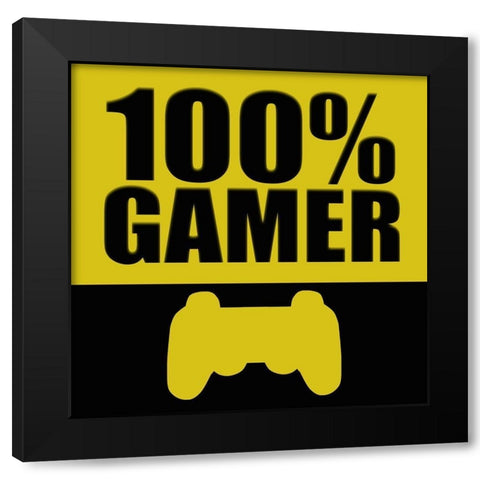 100 Gamer Square Black Modern Wood Framed Art Print by Bailey, Ann