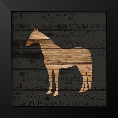 Neigh Black Modern Wood Framed Art Print by Bailey, Ann