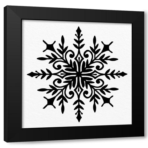 Snowflake 1 Black Modern Wood Framed Art Print by Bailey, Ann