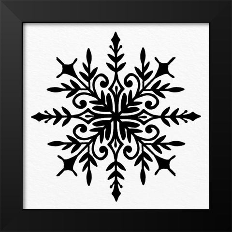 Snowflake 1 Black Modern Wood Framed Art Print by Bailey, Ann