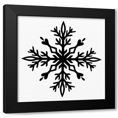 Snowflake 2 Black Modern Wood Framed Art Print by Bailey, Ann