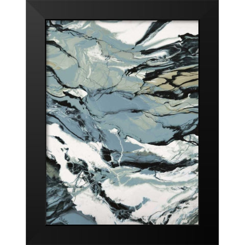 Lunar Currents Black Modern Wood Framed Art Print by Bilotta, Barbara