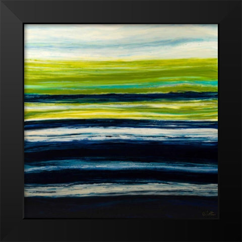 Emerald Horizon Black Modern Wood Framed Art Print by Bilotta, Barbara