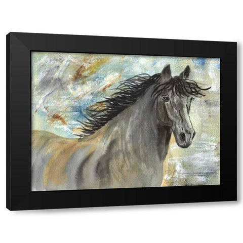 Run Like the Wind Black Modern Wood Framed Art Print with Double Matting by Dyer, Beverly