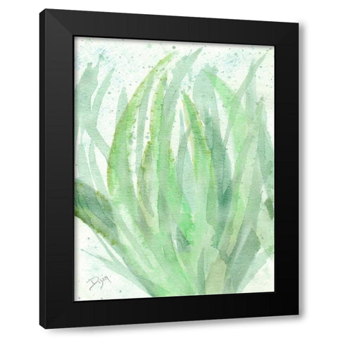 Into Green 1 Black Modern Wood Framed Art Print with Double Matting by Dyer, Beverly