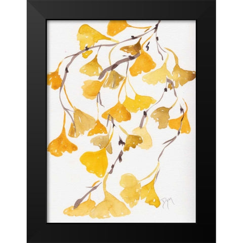 Golden Gingko A Black Modern Wood Framed Art Print by Dyer, Beverly