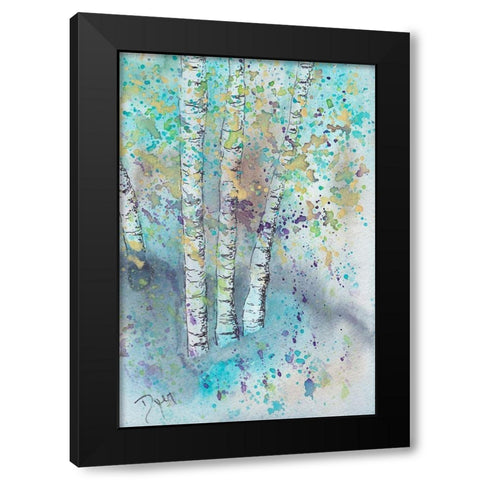 Blue Forrest Black Modern Wood Framed Art Print with Double Matting by Dyer, Beverly