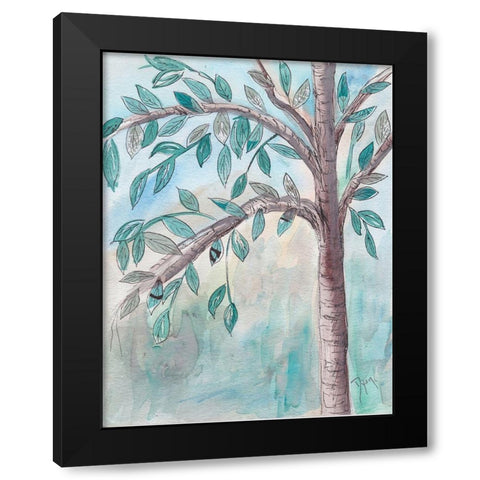 Shade Tree 1 Black Modern Wood Framed Art Print with Double Matting by Dyer, Beverly