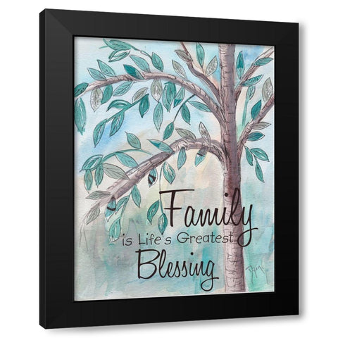Family Tree 1 Black Modern Wood Framed Art Print with Double Matting by Dyer, Beverly