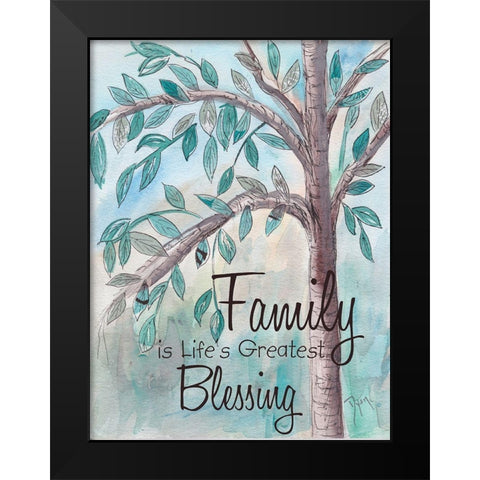Family Tree 1 Black Modern Wood Framed Art Print by Dyer, Beverly