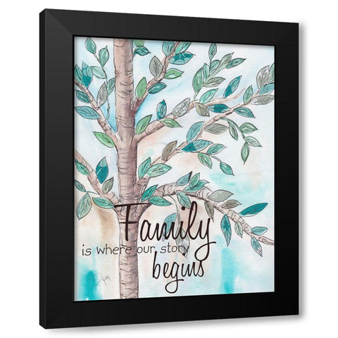 Family Tree 2 Black Modern Wood Framed Art Print with Double Matting by Dyer, Beverly