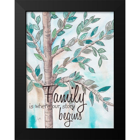 Family Tree 2 Black Modern Wood Framed Art Print by Dyer, Beverly