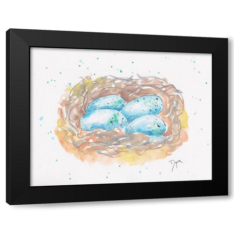 Aqua Eggs Black Modern Wood Framed Art Print with Double Matting by Dyer, Beverly