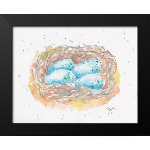 Aqua Eggs Black Modern Wood Framed Art Print by Dyer, Beverly