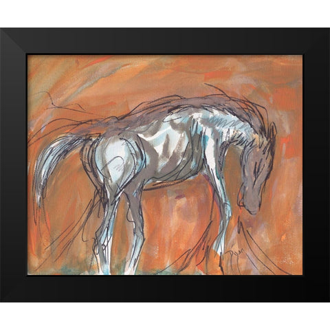 Southwest Horse Black Modern Wood Framed Art Print by Dyer, Beverly