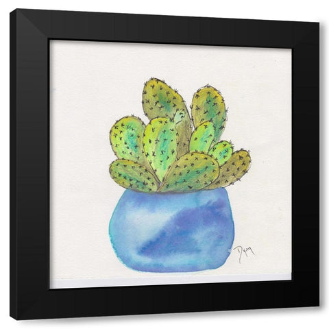Cactus Pot I Black Modern Wood Framed Art Print with Double Matting by Dyer, Beverly