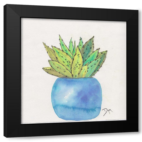 Cactus Pot II Black Modern Wood Framed Art Print with Double Matting by Dyer, Beverly