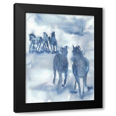 Thundering Hooves Black Modern Wood Framed Art Print with Double Matting by Dyer, Beverly