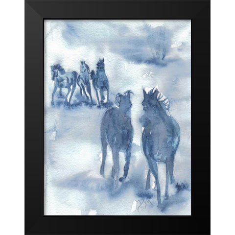 Thundering Hooves Black Modern Wood Framed Art Print by Dyer, Beverly