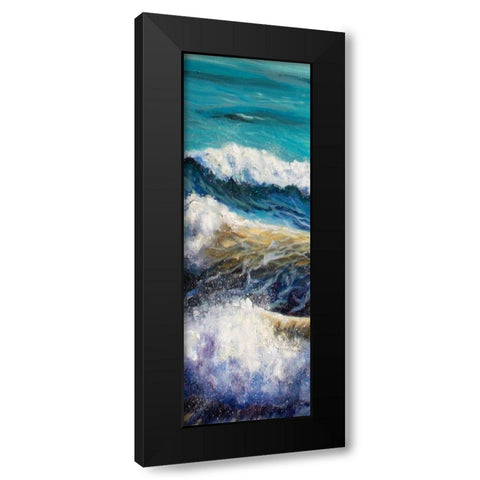 Ocean Rolls 1 Black Modern Wood Framed Art Print with Double Matting by Boho Hue Studio