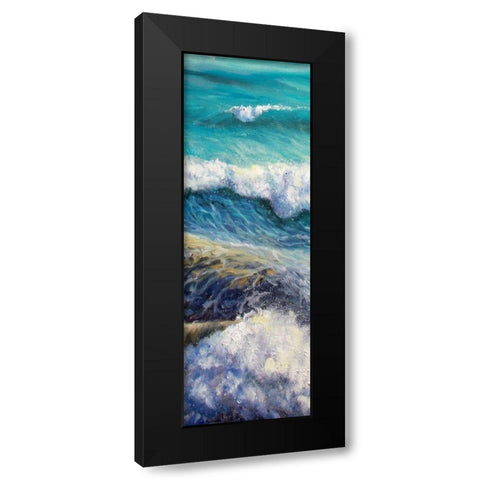 Ocean Rolls 2 Black Modern Wood Framed Art Print with Double Matting by Boho Hue Studio