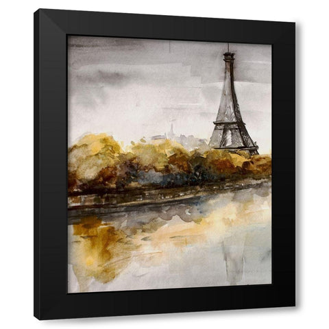 Paris 1 Black Modern Wood Framed Art Print with Double Matting by Boho Hue Studio