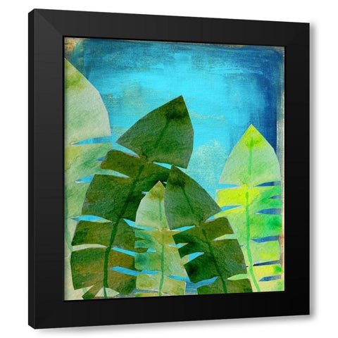 Tropical Palm 1 Black Modern Wood Framed Art Print with Double Matting by Boho Hue Studio