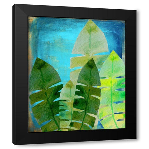 Tropical Palm 2 Black Modern Wood Framed Art Print with Double Matting by Boho Hue Studio