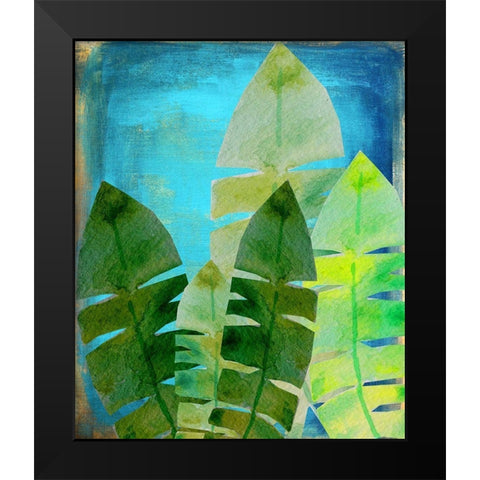 Tropical Palm 2 Black Modern Wood Framed Art Print by Boho Hue Studio