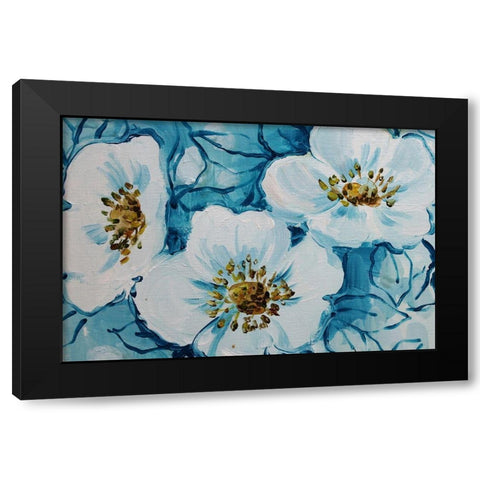 Blossom Bunch 12c Black Modern Wood Framed Art Print by Boho Hue Studio
